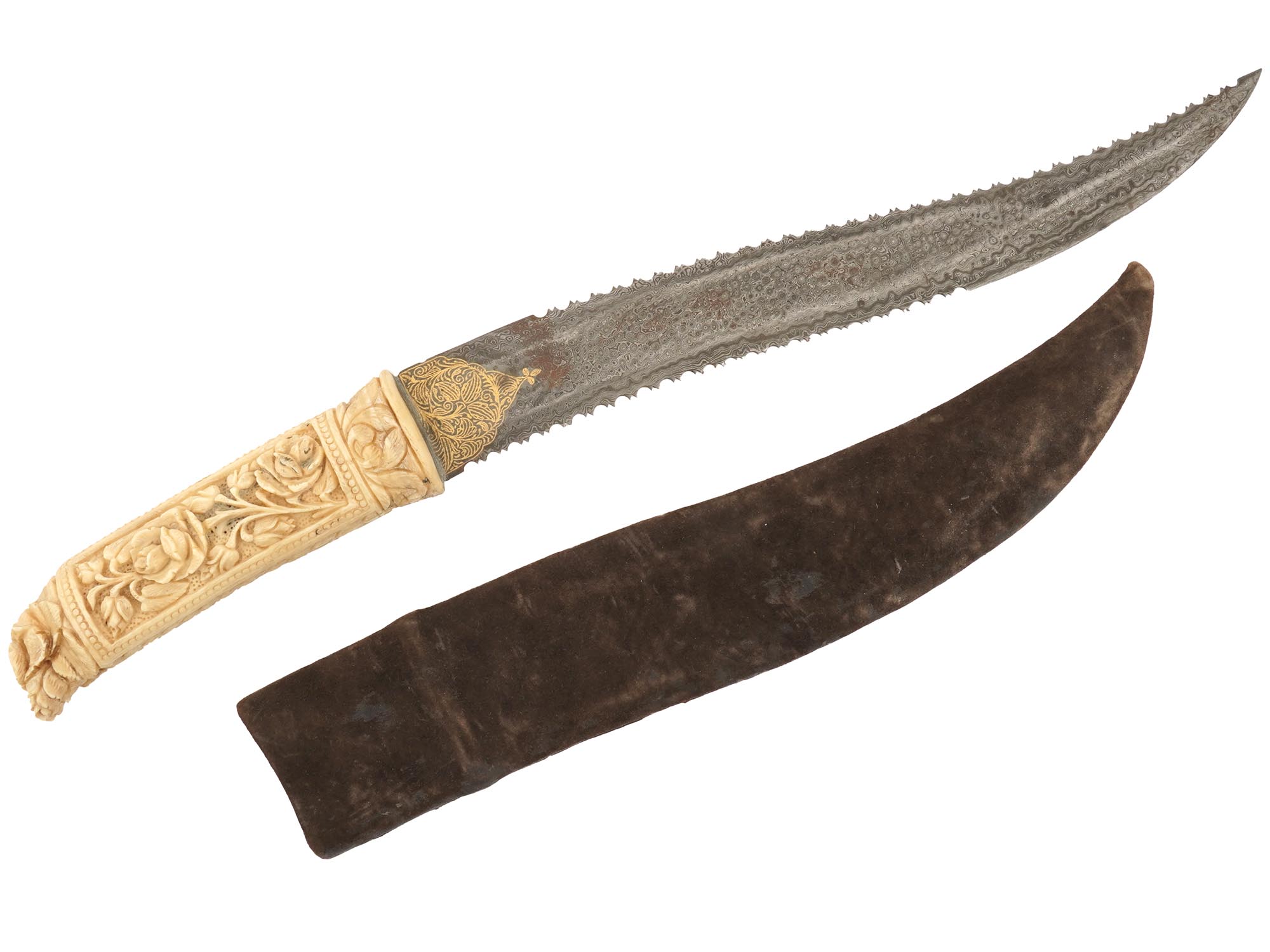 ANTIQUE INDO PERSIAN DAGGER WITH CARVED HANDLE PIC-0